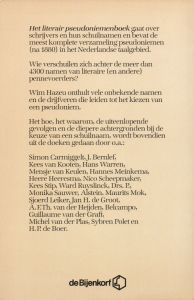 Het literair pseudoniemen boek (achterkant)